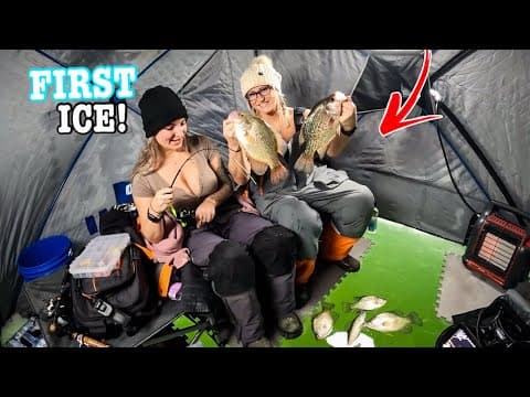 First Ice Fishing Up North In Clear Water Sight Fishing!!! (catch And Cook!!)