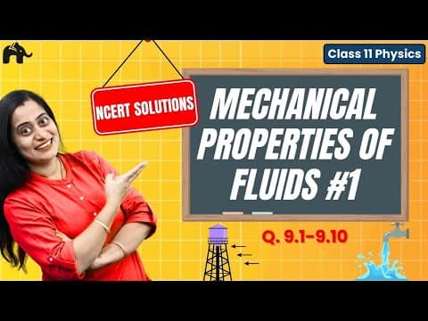 Mechanical Properties Of Fluids  Class 11 Physics Chapter 8 Ncert Solutions | Cbse | Q9.1- Q9.10 #1