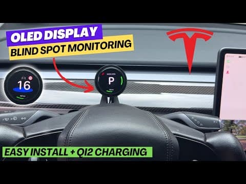 New Tesla Model 3/y Tita Circular Oled Display With Removable Qi2 Charger! (autopilot/nag/bsm)