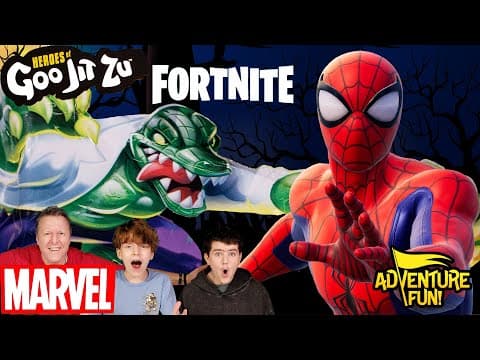 Marvel Heroes of Goo Jit Zu Spider-Man VS Lizard Fortnite Gaming Challenge Toy & Gamer review!