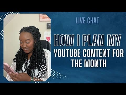 How I Plan My Youtube Content Content For The Month Live Chat 📱