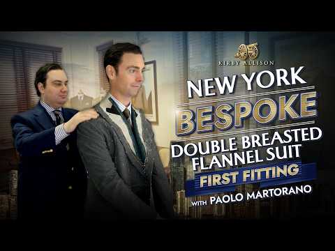 First Fitting Of My New Double-breasted Fox Flannel Suit | Paolo Martorano Bespoke | Kirby Allison