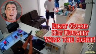 Defender Struggles To Get Fight Stopping Hits During Armed Robbery