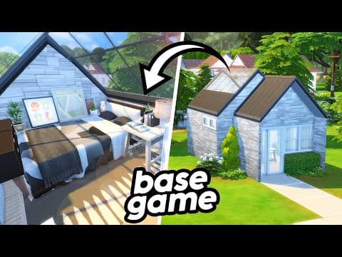 Tiny *base Game* Loft // The Sims 4 Speed Build