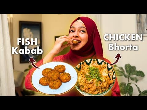 Chicken Bhorta, Fish Kabab & Jeera Rice Recipe! Perfect Dawat Recipe Combo 🤤