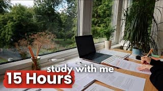 Live | 12 Hour Study With Me | Pomodoro 50/10, Rain Sounds, Deep Work Focus, Cozy Uk Ambience