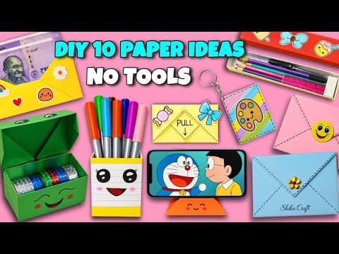 10 Cutest Paper Diy Ideas🌈| No Glue No Scissor Challenge?😉