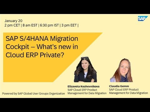 Sap S/4hana Migration Cockpit – What’s New In Cloud Erp Private I Move To Cloud Erp I 26.01.20