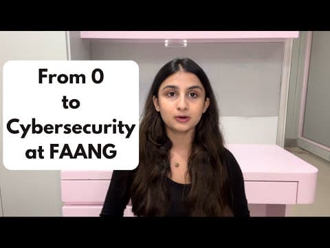 From 0 To Cybersecurity At Faang