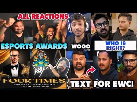 All Reactions! S8ul & Thug Won Esports Awards, Goldy Bhai Text Kronten, Neyoo On Controversy, Scout!