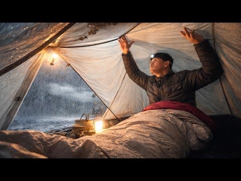 Camping In Heavy Rain & Craziest Lightning Storm | Cozy Tent Asmr For Relaxation & Sleep