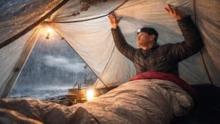 Camping In Heavy Rain & Craziest Lightning Storm | Cozy Tent Asmr For Relaxation & Sleep
