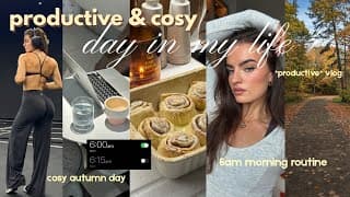 6am *productive* Fall Day In My Life🍂| Disciplined Vlog, Current Makeup Routine, Baking & Locking In