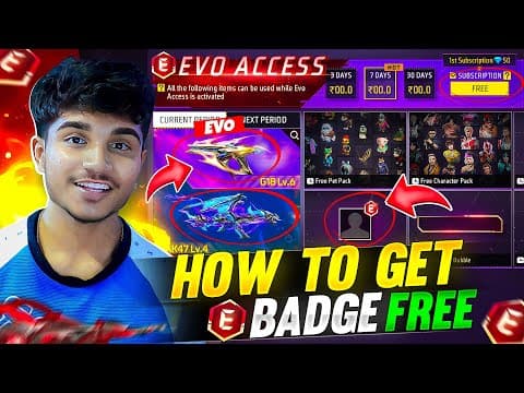How To Get Free E Badge 🔥 In Free Fire || New Evo Access Event Free Fire || Fireeyes Gaming