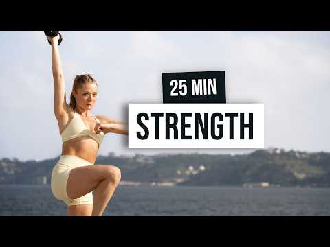 25 Min Strength Workout - Full Body With Weights, No Jumping, Dumbbell Workout At Home