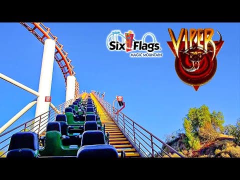 2025 Viper Roller Coaster On Ride Back Seat Pov Six Flags Magic Mountain