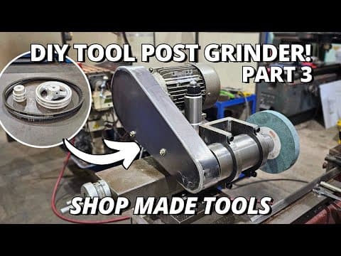 Working On The Motor, Pulleys And Guard For Our Heavy Duty Tool Post Grinder! | Part 3