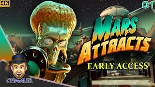 A Park Management Sim Set In A Fun 90s Film's Universe! - Mars Attracts Gameplay