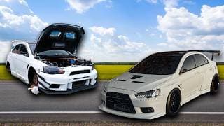 Incredible Rebuild Of A Mitsubishi Evolution In 30 Minutes!