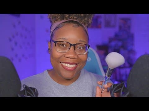 Asmr Unintelligible (inaudible) Whisper Ramble W/ Face Brushing, Hand Movements, & Follow The Light