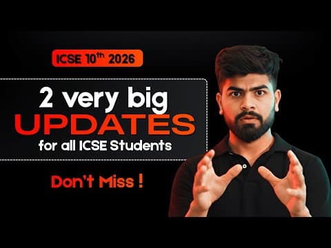 🚨 2 Big Updates For Icse Class 10 Students! Don’t Miss This (2026 Batch)