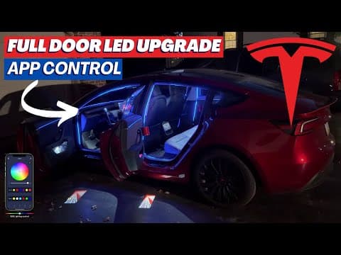 New Tesla Model 3/y Full Door Strip Led Kit Review (app-controlled)