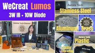 Wecreat Lumos Review: 3w Ir + 10w Diode Dual Laser Engraver Tested On Metal, Plastic, And Wood