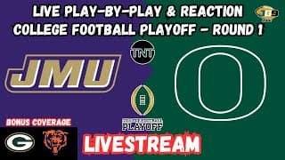 James Madison Vs. Oregon | College Football Playoff | Tnt Livestream | Bears Vs. Packers | Reaction