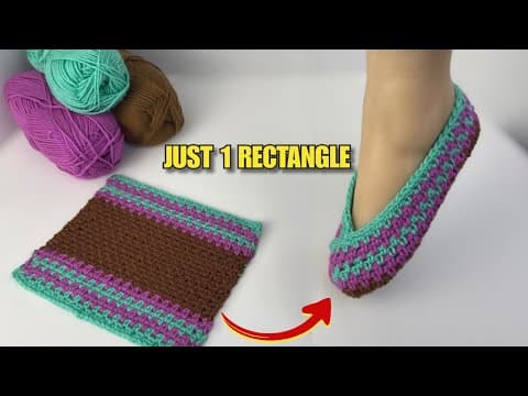 Crochet Slippers In 1 Hour? 😱 (made Flat!)