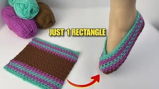 Crochet Slippers In 1 Hour? 😱 (made Flat!)