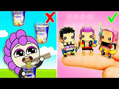 What Happened To Rumi?! Paper Game Of Clue *lego Kpop Demon Hunters Vs Cardboard Crafts* #wowcube