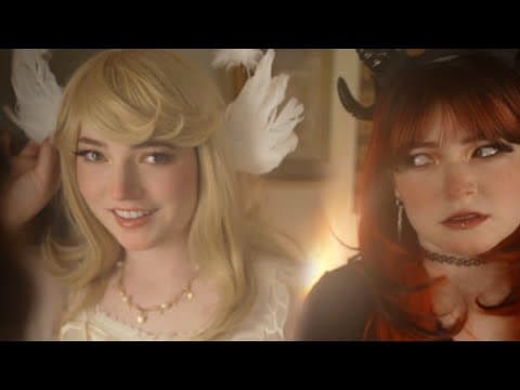 ASMR Angelic & Devilish Hairdressers (Binaural Hair Play, Personal Attention)