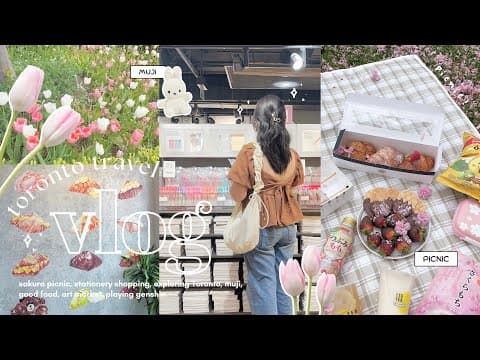 Aesthetic Days In My Life ⋆୨୧˚*⋆ // Vlog, Sakura Picnic, Muji, Stationery Shopping, Art Alley, Games