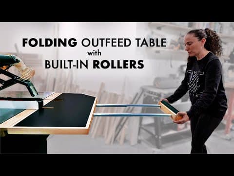 Folding Outfeed Table With Built-in Extension Rollers