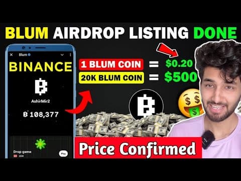 Blum Airdrop Listing Confirmed 🤑 | Blum Token Price | Blum Airdrop Launch On Binance | Blum Update