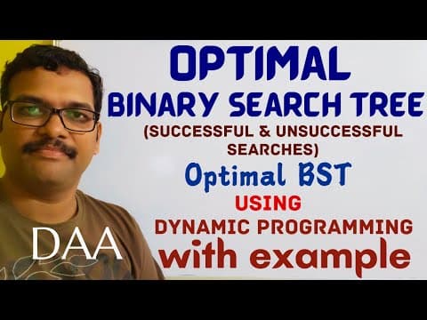 Optimal Binary Search Tree Using Dynamic Programing (successful & Unsuccessful Searches) ||obst||daa
