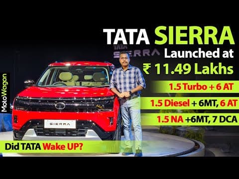 Tata Sierra  - Launched At ₹ 11.49 Lakhs | Two New Engines | Walk - Around Review | Motowagon.