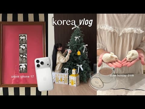 Korea Vlog: Popular Photobooth, Cheap Vintage Street, Unbox Iphone 17, Winter Home Decor & Cooking