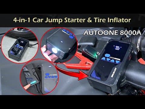 4-in-1 Car Jump Starter With Tire Inflator | Autoone 8000a Jump Starter