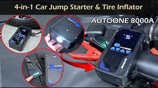 4-in-1 Car Jump Starter With Tire Inflator | Autoone 8000a Jump Starter