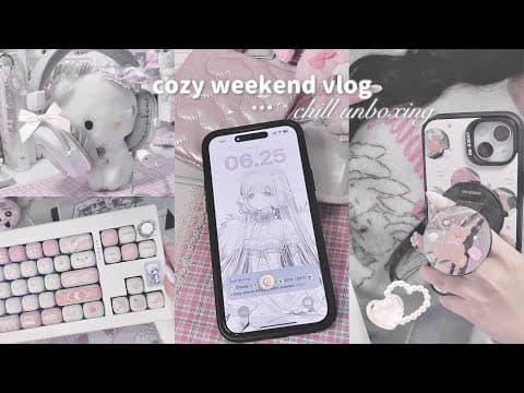 𝒗𝒍𝒐𝒈 | Chill Weekend Unboxing 🐇₊✧ Cute Iphone Case Casebang, Md Widgets, White Headset Fifine H6 Etc