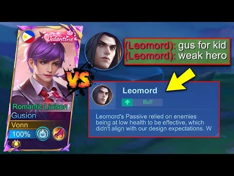 I Met New Buffed Leomord In Solo Rank! Strong Meta Jungler Vs Underrated Gusion! (must Watch🔥)