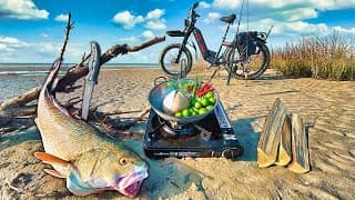 24 Hours Eating Only Fish I Catch - Fishing All Day (birch Grolar Ebike)