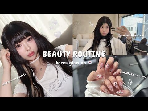 Glow Up In Korea 🌷✨celebrity Skin Treatments, Korean Face Slimming Haircut, Blackpink Nail Salon