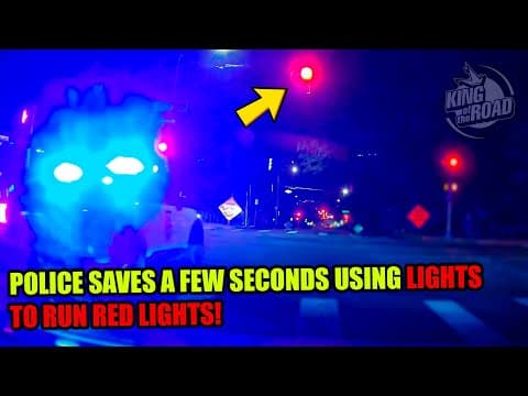 Police Saves A Few Seconds Using Lights To Run Red Lights! Bad Drivers Series