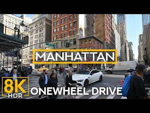 Lower Manhattan Onewhell Ride - Evening City Views In 8k Hdr And Real New York Sounds