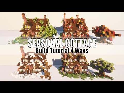 Minecraft Seasonal Fantasy Cottage House | Build It 4 Ways