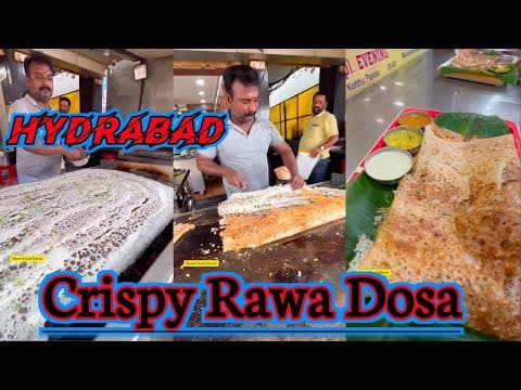 How To Make Crispy Rawa Dosa In Hyderabad, World Famous Street Indian Food