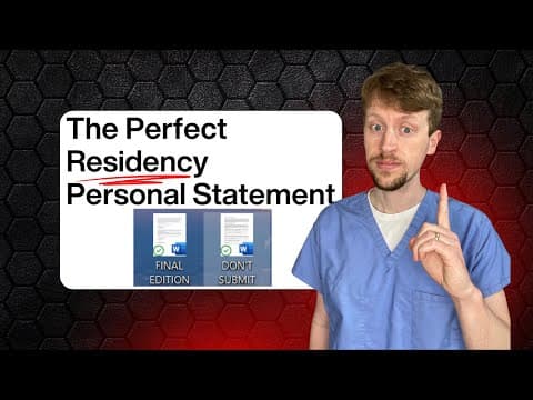 Writing The Perfect Residency Personal Statement