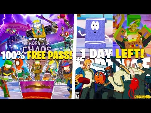 Fortnite South Park Free Battle Pass! (no Free Skins, Chainsaw Man Update)